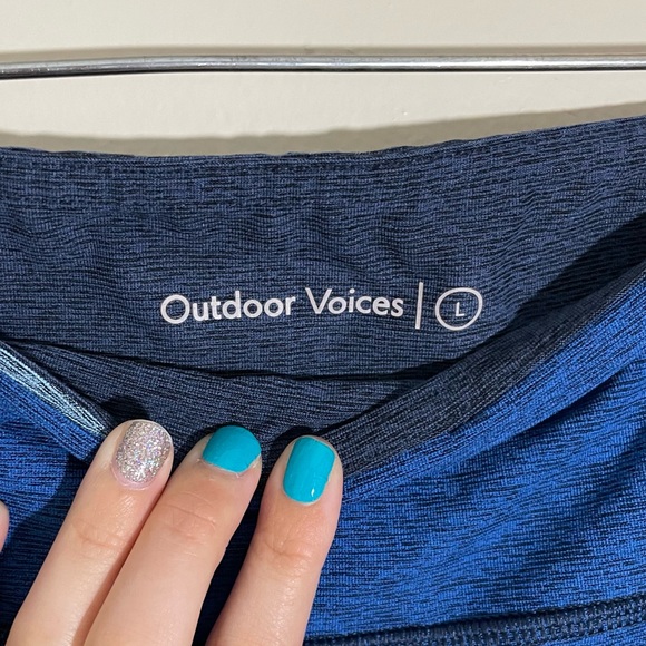 Outdoor Voices Blue Tri-Tone 7/8 Leggings - Picture 6 of 6